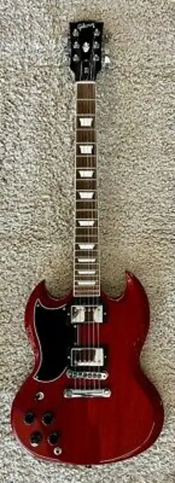 2016 GIBSON '61 SG REISSUE LEFTY ELECTRIC GUITAR W/ GIBSON HARDSHELL CASE CHERRY
