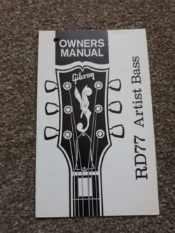 GIBSON RD77 ARTIST BASS GUITAR VINTAGE ORIGINAL 1970S HANGTAG MANUAL CASE CANDY