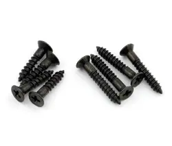 8 VINTAGE STYLE HUMBUCKER PICKUP RING MOUNTING SCREWS FOR GIBSON GUITARS BLACK