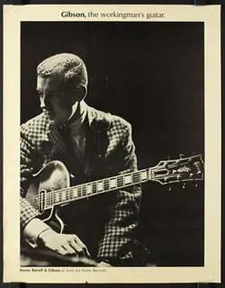 GIBSON, THE WORKINGMAN'S GUITAR KENNY BURRELL PROMO POSTER JAZZ