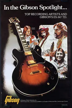GIBSON ES-347 TD GUITAR PROMO POSTER RAY BENSON GEORGE MCCORKLE MARSHALL TUCKER