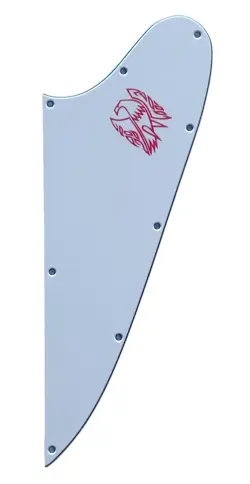 NEW 3 PLY WHITE RED LOGO FOR GIBSON FIREBIRD STYLE BLANK GUITAR PICKGUARD