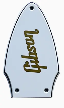 NEW WHITE FITS GIBSON FLYING V TRUSS ROD COVER GOLD DECAL STYLE GUITAR PICKGUARD