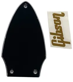 NEW BLACK FITS GIBSON FLYING V TRUSS ROD COVER GOLD DECAL STYLE GUITAR PICKGUARD