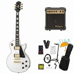EPIPHONE INSPIRED BY GIBSON LES PAUL CUSTOM ALPINE WHITE INTRODUCTION BEGINNER P