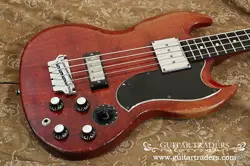 GIBSON MODEL EB-3 SG COLOR APPLE RED 1961 ELECTRIC BASS USED WITH HARD CASE