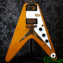 EPIPHONE INSPIRED BY GIBSON CUSTOM SHOP 1958 KORINA FLYING V AGED NATURAL MADE I