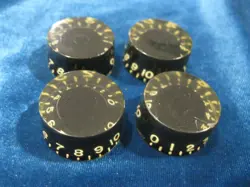 4 VINTAGE 1970'S GIBSON BLACK SPEED KNOBS FOR SG L6-S LES PAUL RD MARAUDER G-3