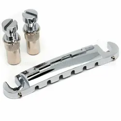 NEW MIJ WRAP AROUND BRASS BRIDGE TAILPIECE FOR GIBSON LES PAUL JUNIOR JR, CHROME