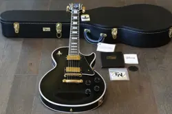 MINTY! 2024 GIBSON LES PAUL CUSTOM ELECTRIC GUITAR BLACK EBONY   COA OHSC