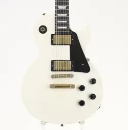 GIBSON LES PAUL STUDIO EBONY  ALPINE WHITE W/ GOLD HARDWARE