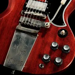 GIBSON CUSTOM SHOP 1964 SG STANDARD REISSUE W MAESTRO VIBROLA VOS CHERRY RED WEI