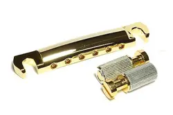 GOLD ALUMINUM TAILPIECE W/ STUDS AND ANCHORS FOR US GIBSON GUITARS MADE IN USA