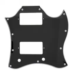 PLATE PICKGUARD FULL FACE BLACK 3PLY 11 HOLES FOR GIBSON SG