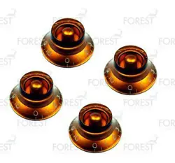 GIBSON EPIPHONE® BELL STYLE GUITAR KNOB 4 SET GOLD / WHITE LETTERS, METRIC
