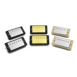 SET OF 2 GUITAR PICKUPS HUMBUCKER NECK BRIDGE CHROME GOLD FOR GIBSON LES PAUL LP