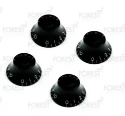 GIBSON EPIPHONE® BELL STYLE GUITAR KNOB 4 SET BLACK / WHITE LETTERS, METRIC