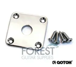 GOTOH JCB4 METAL JACK PLATE SQUARE CURVED GIBSON LP ® STYLE CHROME WITH SCREWS