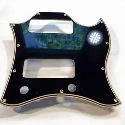 5 PLY BLACK/CREAM WIDE BEVEL BATWING PICKGUARD FOR GIBSON SG STANDARD P90 MOD