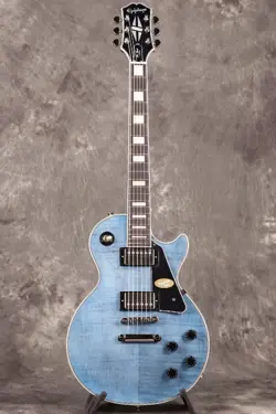 EPIPHONE INSPIRED BY GIBSON LES PAUL CUSTOM FIGURED TRANSPARENT BLUE