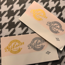 2PCS GIBSON DECAL WATERSLIDE TRANSFER GUITAR HEAD HEADSTOCK LOGO STICKER