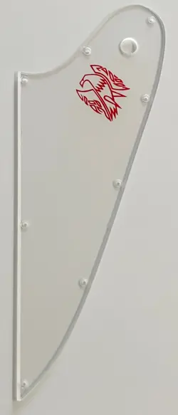 FOR FIT GIBSON FIREBIRD RED LOGO GUITAR PICKGUARD 1 PLY CLEAR TRANSPARENT