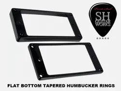NEW FLAT PICKUP RINGS SET NECK & BRIDGE FOR IMPORT / GIBSON GUITAR - BLACK