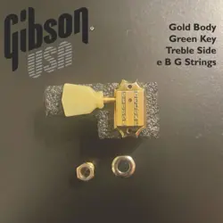 SINGLE GIBSON DELUXE TUNER TREBLE SIDE GOLD/GREEN KEY