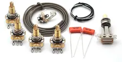 TAOT GIBSON LES PAUL WIRING KIT - CTS 525K LONG SHAFT POTS - ORANGE DROP CAPS