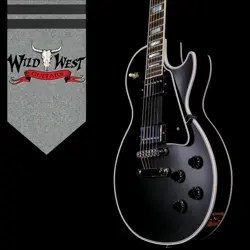 GIBSON CUSTOM SHOP M2M LES PAUL CUSTOM SATIN EBONY FINISH NICKEL HARDWARE 10.00