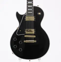 GIBSON CUSTOM LES PAUL CUSTOM GLOSS EBONY LEFT HAND [SN CS300853]
