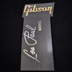 GIBSON LES PAUL MODEL SOLID GOLD AND SILVER HEADSTOCK DECALS ULTRA-HI-RES NEW