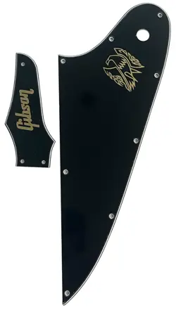 NEW BLACK GUITAR PICKGUARD FOR GIBSON FIREBIRD & TRUSS ROD COVER GOLD  