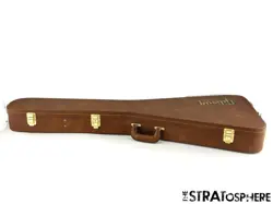 GIBSON USA 70S FLYING V MOLDED HARDSHELL CASE, AMERICAN BROWN EXTERIOR!