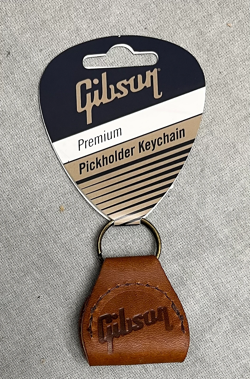 GIBSON AKYC-BRN PREMIUM LEATHER PICKHOLDER KEYCHAIN BROWN