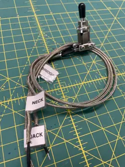SWITCHCRAFT 3 WAY TOGGLE SWITCH PRE-WIRED FOR GIBSON/EPIPHONE LES PAUL BLACK