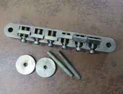 AGED ABR-1 NO WIRE TUNE-O-MATIC BRIDGE NICKEL FITS GIBSON LES PAUL HISTORIC 335