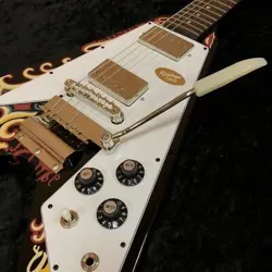 EPIPHONE INSPIRED BY GIBSON CUSTOM JIMI HENDRIX  LOVE DROPS  FLYING V EBONY  3