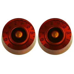 NEW - SET OF 2 AMBER SPEED KNOBS FOR GIBSON LES PAUL HIGH QUALITY