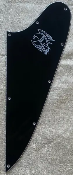 3 PLY BLACK GUITAR PICKGUARD WHITE LOGO FOR GIBSON FIREBIRD GUITAR SLINGER PARTS