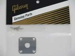 GENUINE GIBSON METAL GUITAR NICKEL INPUT JACK PLATE COVER LES PAUL CHROME SILVER