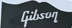 ONE GUITAR HEADSTOCK LOGOS, DIE-CUT VINYL DECAL,  SILVER,   GIBSON