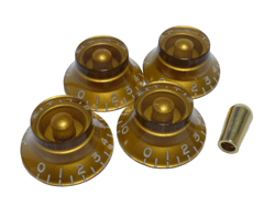 MADE IN JAPAN TOP HAT KNOBS FOR GIBSON LESPAUL EMBOSSED GOLD INCH SET
