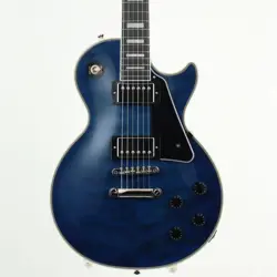 EPIPHONE / INSPIRED BY GIBSON LES PAUL CUSTOM QUILT VIPER BLUE ELECTRIC GUITAR