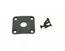 CURVED METAL JACK PLATE SQUARE JACKPLATE W/ SCREWS FITS GIBSON LES PAUL BLACK