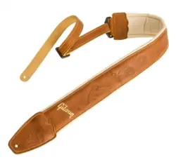 GIBSON GUITAR LEATHER STRAP MONTANA COMFORT STRAP  HUMMINGBIRD & QUAIL ASAC-TAN