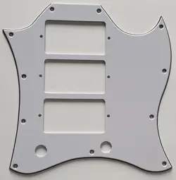 FOR FIT GIBSON SG STANDARD 3 PICKUP STYLE GUITAR PICKGUARD 3 PLY WHITE