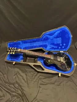 1986 GIBSON LES PAUL STUDIO IN EBONY W/FACTORY GIBSON KAHLER-TIM SHAWS-OHSC