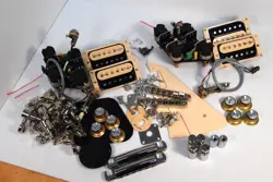 HUGE LOT OF GIBSON LES PAUL PARTS - PICKUPS, PCB HARNESSES, BRIDGES, ETC...