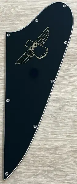 FOR GIBSON FIREBIRD THUNDERBIRD BASS STYLE GUITAR PICKGUARD LOGO 3 PLY BLACK